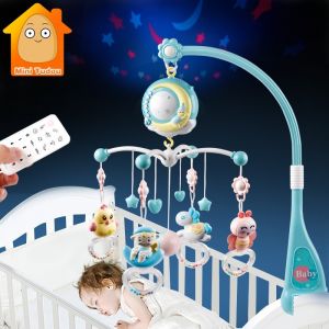 מתנות לחג מתנות ואביזרים לתינוקות Baby Rattles Crib Mobiles Toy Holder Rotating Crib Mobile Bed Musical Box Projection 0-12 Months Newborn Infant Baby Boy Toys