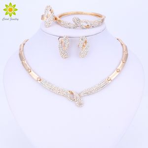 מתנות לחג תכשיטים Wedding Bridal Crystal Jewelry Set For Women Party Fashion Choker Necklace Vintage Dubai Trendy Accessories