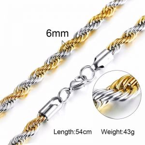 Vnox Stainless Steel Rope Chain Men Necklace Silver Gold Tone Twisted Wave Links Basic Chains Choker Unisex Punk Jewelry