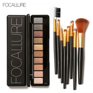 Focallure 8 pcs makeup brushes set with high quality soft professional bruses smoky eyeshadow for free pinceis de maquiagem