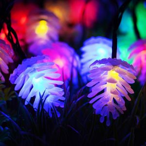מתנות לחג מתנות לחג - קישוטים ותאורה קישוטים ותאורה לגינה - תאורה צבעונית בצורת  אצטרובלים 