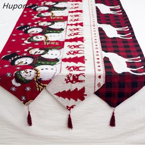 קישוטים לכריסמס ראנר לשולחן החג בעיצוב איילים Cotton Embroidered Christmas Table Runners 180*35cm