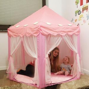 מתנות לחג צעצועים גאד'טים ומתנות כלליות אוהל משחק צבעוני לילדים Portable Children's Tent Toy Ball Pool Princess Girl's Castle Play House 