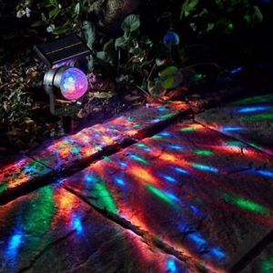 Solar Colorful Rotating LED Projector Lights Garden Lawn Lamp Bulb Light Outdoor