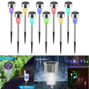 Outdoor Solar Power Color Change Path Lights Lawn Garden Waterproof LED Lamps