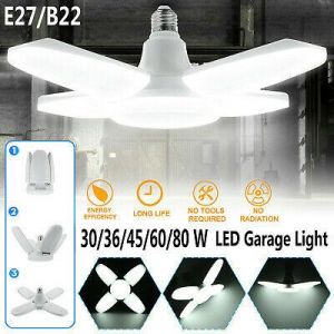 מתנות לחג מתנות לחג - קישוטים ותאורה 30/36/45/60/80W E27/B22 Deformable LED Garage Work Light Adjustable Ceiling Lamp