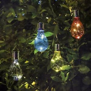 Solar Powered Hanging LED Light Bulbs Garden Patio Decor Lights Z1X1