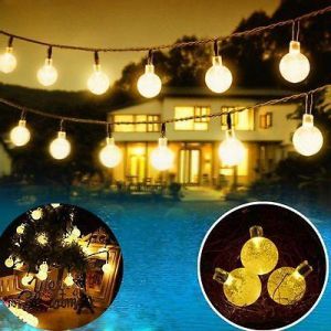 מתנות לחג מתנות לחג - קישוטים ותאורה 20ft 30 LED Solar String Ball Outdoor Waterproof Warm White Garden Decor