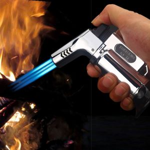 מתנות לחג צעצועים וגאד'טים Outdoor BBQ Lighter Cigar Torch Turbo Lighter Jet Butane Gas Cigarette 1300 C Spray Gun Windproof Metal Pipe Lighter For Kitchen